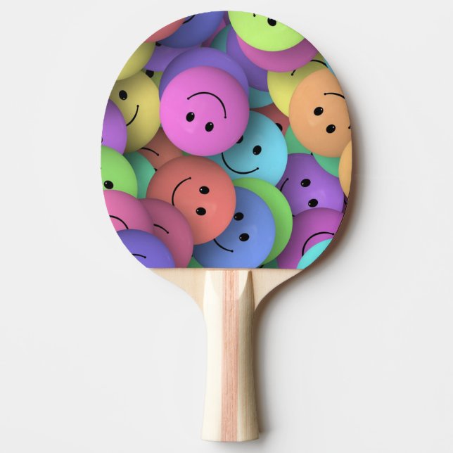 Colorful Happy Faces Emoji Pingisracket (Framsidan)