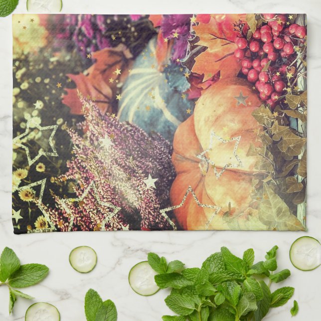 Colorful harvest kökshandduk (Vikta)