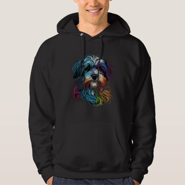 Colorful Havanese Face Painting  Animals Dog Hoodie (Framsida)