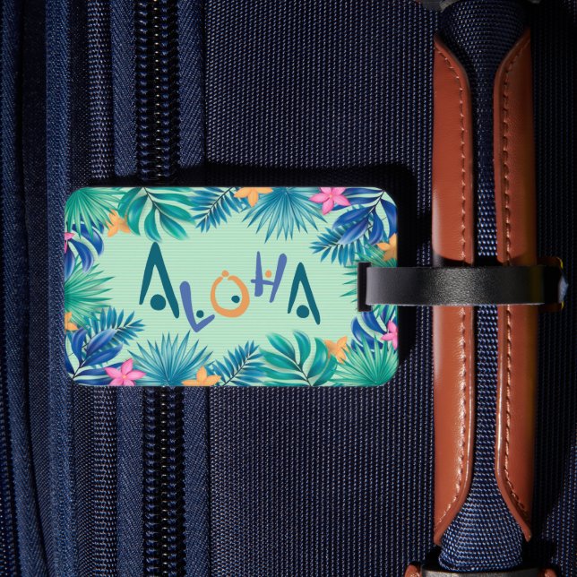 Colorful Hawaiian Aloha Hälsning Bagagebricka (Baksida Insitu 2)