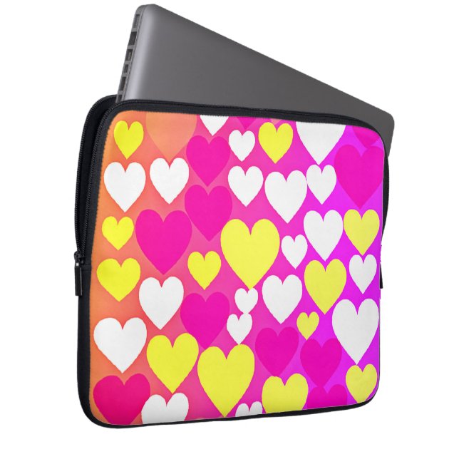 Colorful Heart Kärlek Mönster Laptop Fodral (Framsidan Höger)