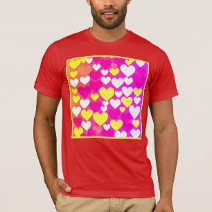 Colorful Heart Kärlek Mönster T Shirt