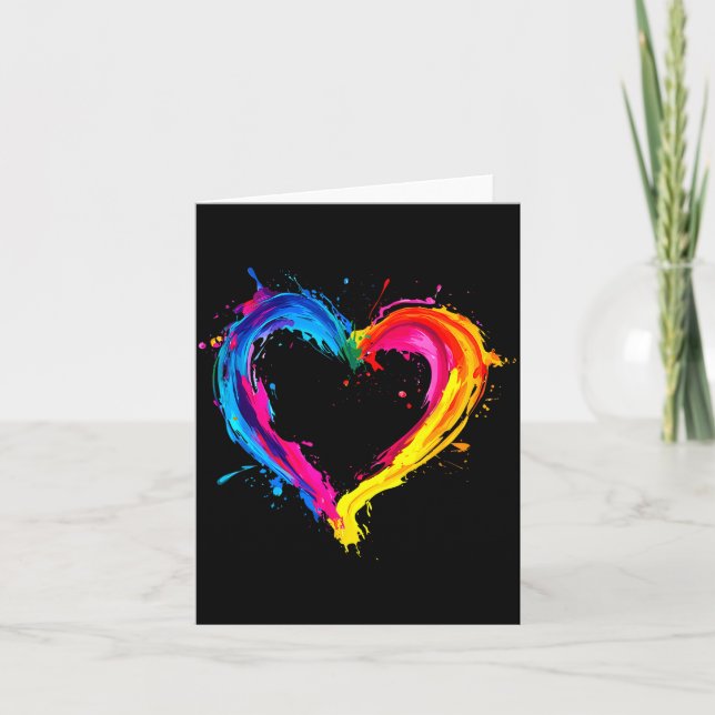 Colorful Heart Love Valentines Day  Kort (Framsida)