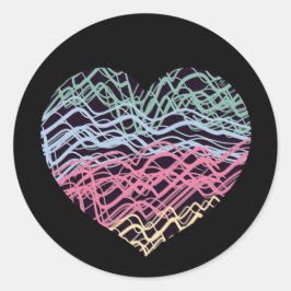 Colorful Heart Motif Runt Klistermärke