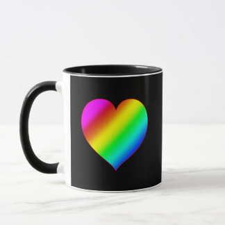 Colorful Heart Rainbow Love Bright Color Mugg