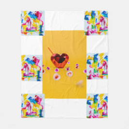 Colorful Heartbeat" Artistic Throw Fleecefilt
