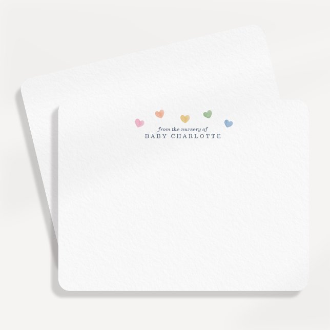Colorful Hearts Nursery Note Card Inbjudningar (Skapare uppladdad)