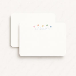Colorful Hearts Nursery Note Card Inbjudningar