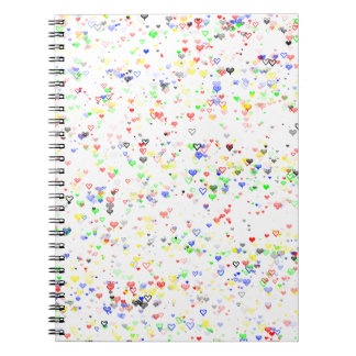 Colorful Hearts Pattern Notebook Anteckningsbok