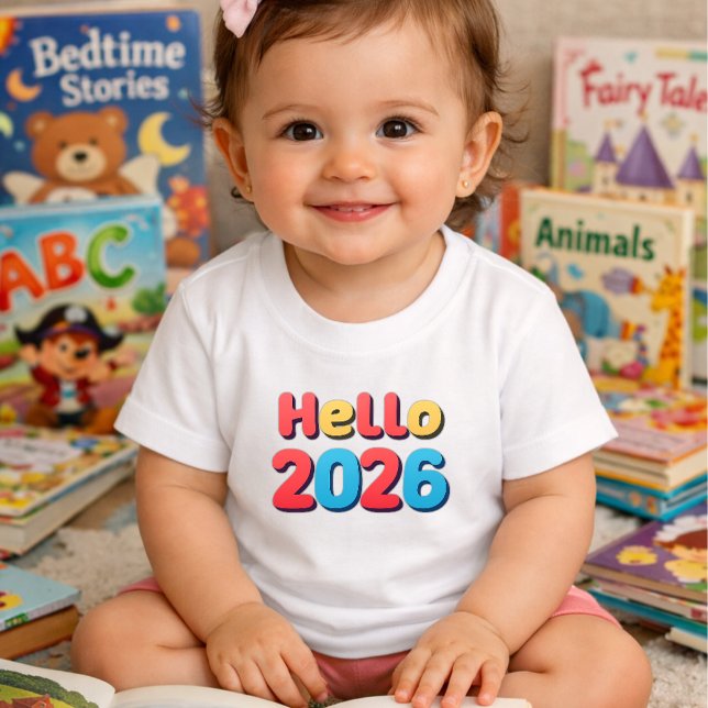 Colorful Hello 2026 happy new year toddler T-Shirt (Skapare uppladdad)