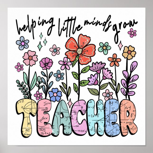 Colorful "Helping Little Minds Grow" Poster (Framsidan)