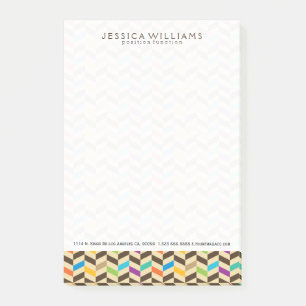 Colorful Herringbone Geometric Modern Mönster Post-it Block