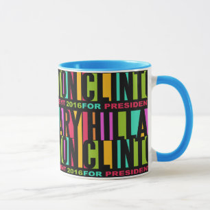 Colorful Hillary Clinton 2016 anpassningsbar mugg