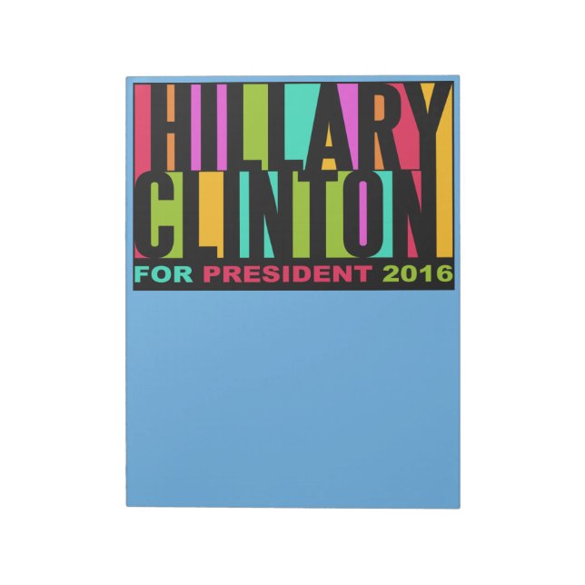 Colorful Hillary Clinton 2016 anteckningsblock (Roterad)