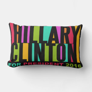 Colorful Hillary Clinton 2016 dekorativ kudde