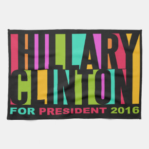 Colorful Hillary Clinton 2016 handduk Kökshandduk