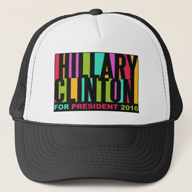 Colorful Hillary Clinton 2016-hattar Truckerkeps (Framsida)