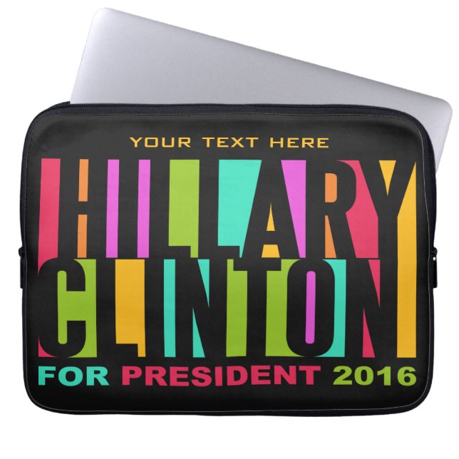 Colorful Hillary Clinton 2016 laptop sleeve (Framsidan)