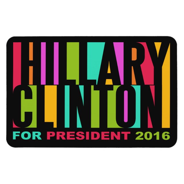 Colorful Hillary Clinton 2016 magnet (Horisontell)