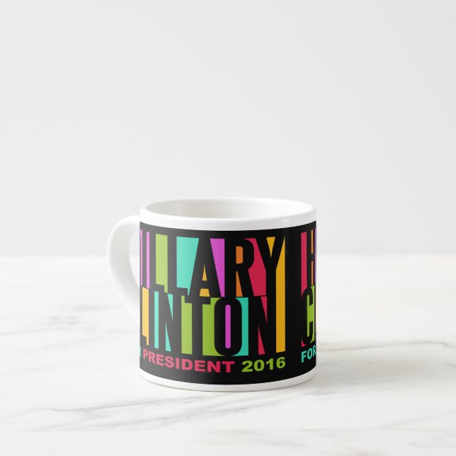 Colorful Hillary Clinton 2016 mugg Espressomugg (Framsida vänster)