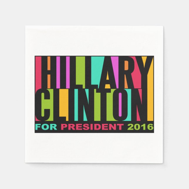 Colorful Hillary Clinton 2016 pappra blöjor Pappersservett (Framsidan)