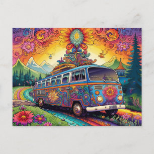 Colorful Hippy Van Vykort