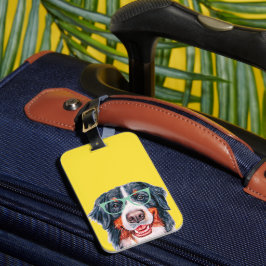 Colorful Hipster Bernese Mountain Hund Bagagebricka