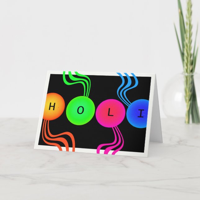 Colorful Holi Vår festival Färg Kort (Framsida)
