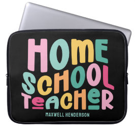 Colorful Homeschool Teacher Text Design Laptop Fodral