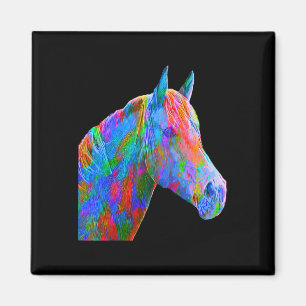 Colorful Horse Art Älskare Artsy Ho Magnet