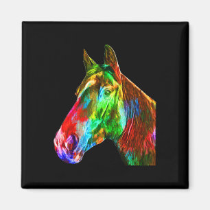 Colorful Horse Art Älskare Artsy Ho Magnet