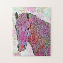 Colorful Horse Art Mönster Puzzle Pussel