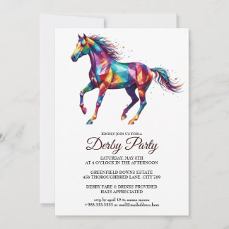 Colorful Horse Derby Party Invitation Inbjudningar
