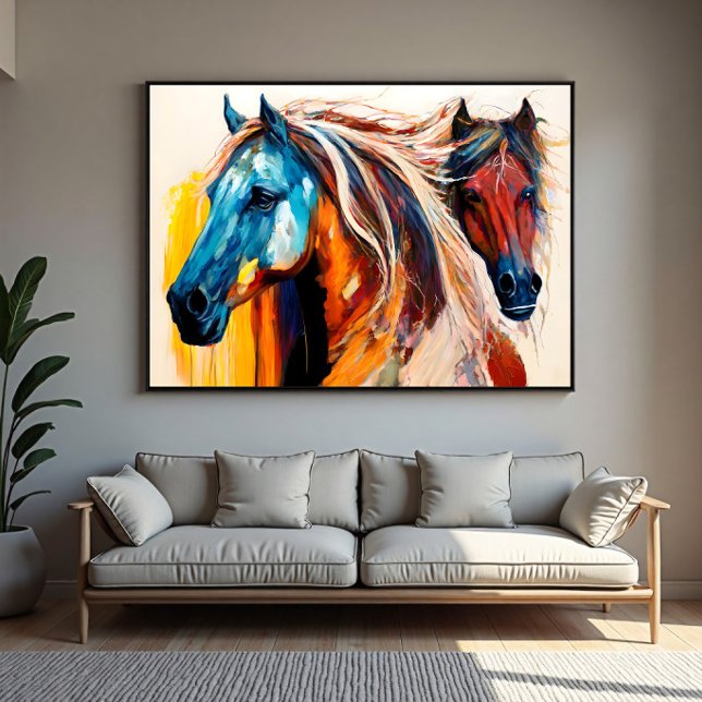 Colorful Horses Vibrant Art Canvastryck (Skapare uppladdad)
