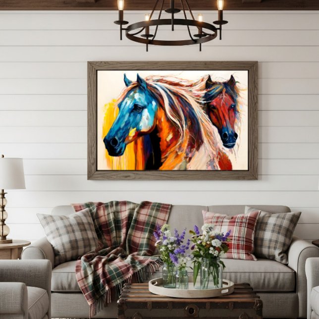 Colorful Horses Vibrant Art Poster (Skapare uppladdad)
