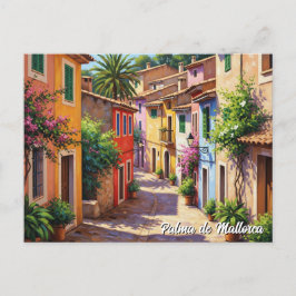 Colorful Houses Palma de Mallorca Spain Travel Vykort