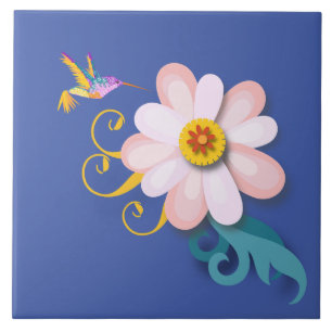 Colorful Humming Bird Kakelplatta