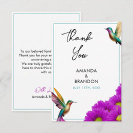 Colorful Hummingbirds Purple Daisies Wedding Tack Kort