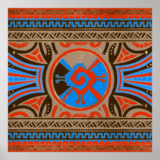 Colorful Hunab Ku Mayan symbol #4 Poster (Framsidan)