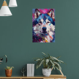 Colorful Husky Art Poster