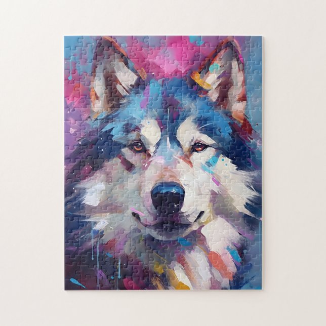 Colorful Husky Pussel (Vertikal)