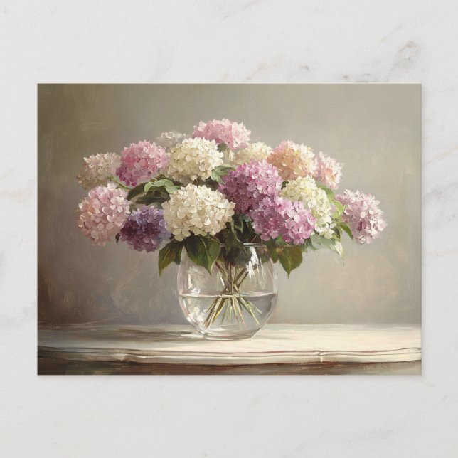 Colorful Hydrangea Bouquet still Life Vykort (Framsida)