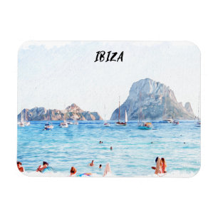 Colorful Ibiza Beach Travel Souvenir Magnet