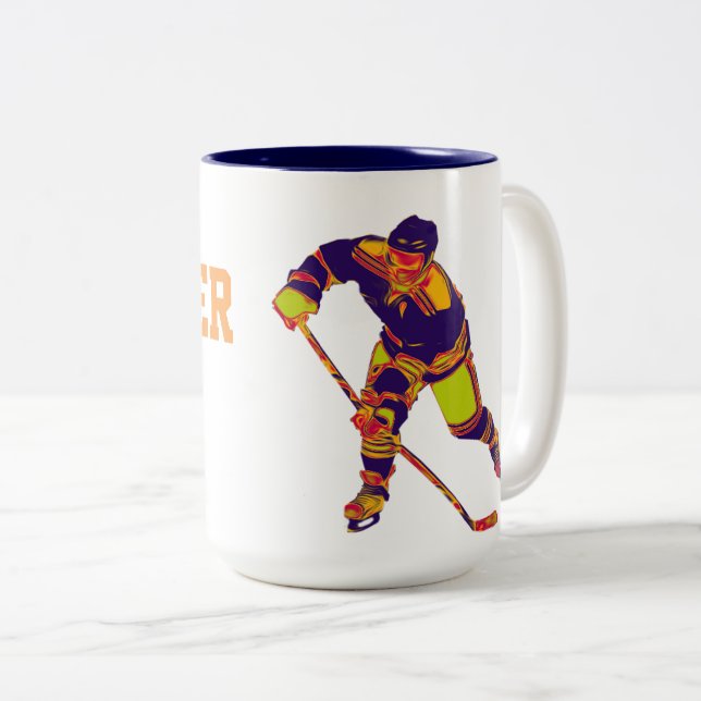 Colorful Ice Hockey Player, Personlig mugg (Framsida höger)
