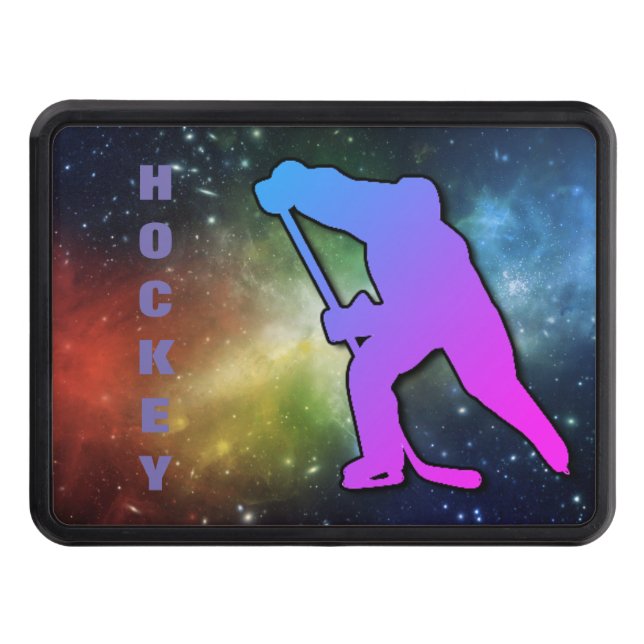Colorful Ice Hockey Player - Trailer Hitch Cover Dragkroksskydd (Framsidan)