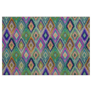 Colorful Ikat Tribal Geometric Mönster 2 Tyg
