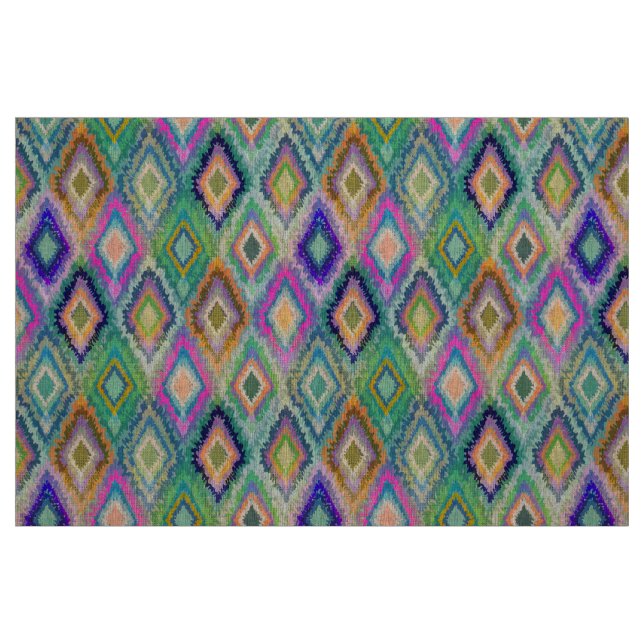 Colorful Ikat Tribal Geometric Mönster 2 Tyg (Fat Quarter)