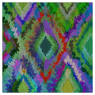 Colorful Ikat Tribal Geometric Mönster Tyg