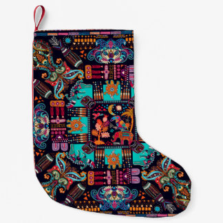 Colorful illustration with decorative animals and  liten julstrumpa