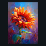 Colorful Impressionist Sunflower Flower Painting Poster<br><div class="desc">A vibrant impressionist sunflower painted with expressive brush strokes and radiant colors. This modern floral artwork captures the beauty of nature through bold painterly texture and luminous color,  perfect for colorful home decor and art lovers.</div>